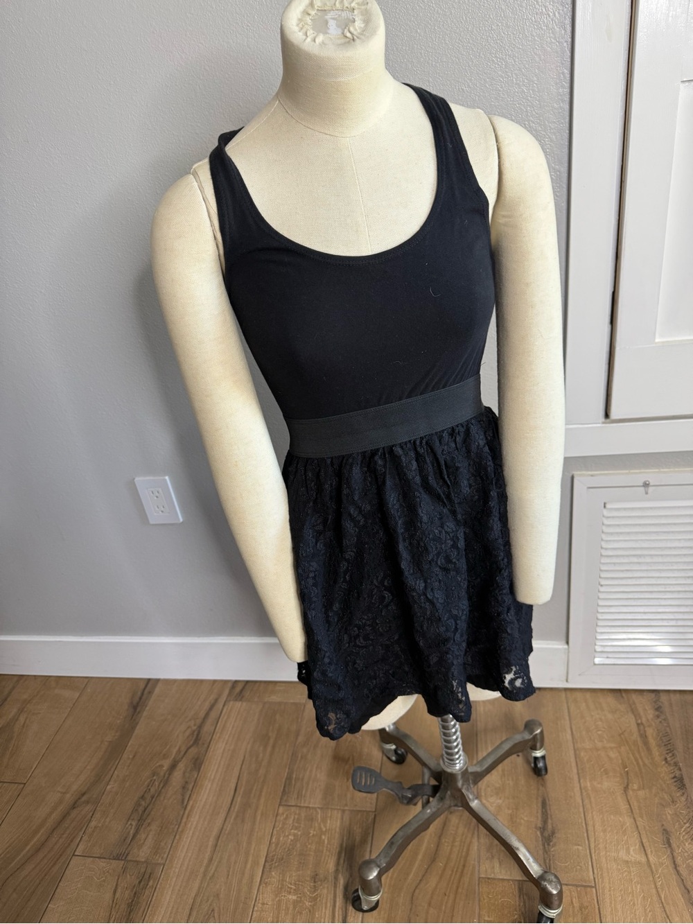 Hot Topic Black Lace Tank Skater Dress